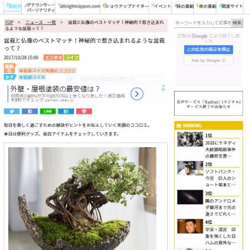 「ニッポン放送」で仏像盆栽が紹介されました！